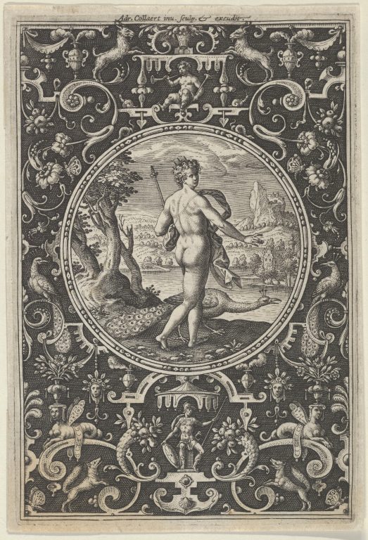 Juno in a Decorative Frame with Grotesques, from the Judgment of Paris