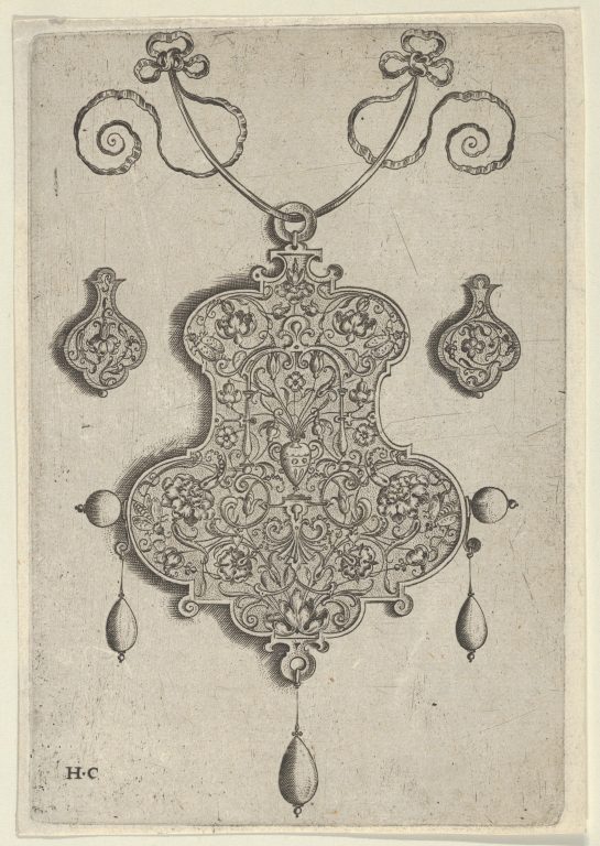 Design for the Verso of a Pendant with a Vase at Center