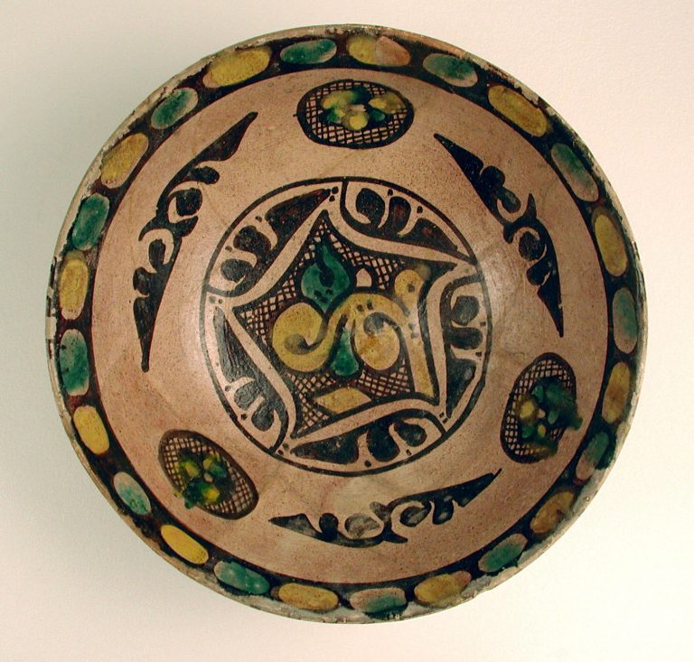 Buffware Bowl with Geometric Designs