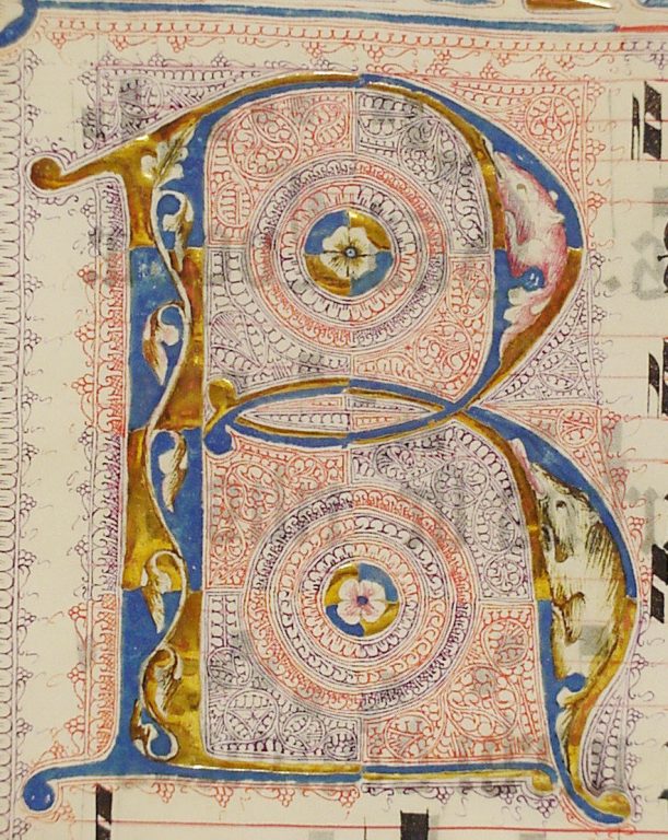 Manuscript Leaf with Initial R, from an Antiphonary