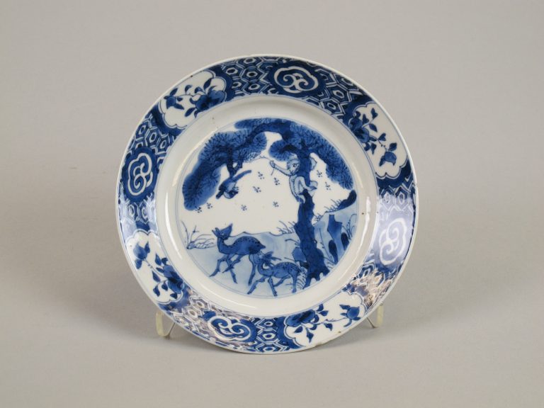 Plate with Monkey, Bees, Magpie, and Deer