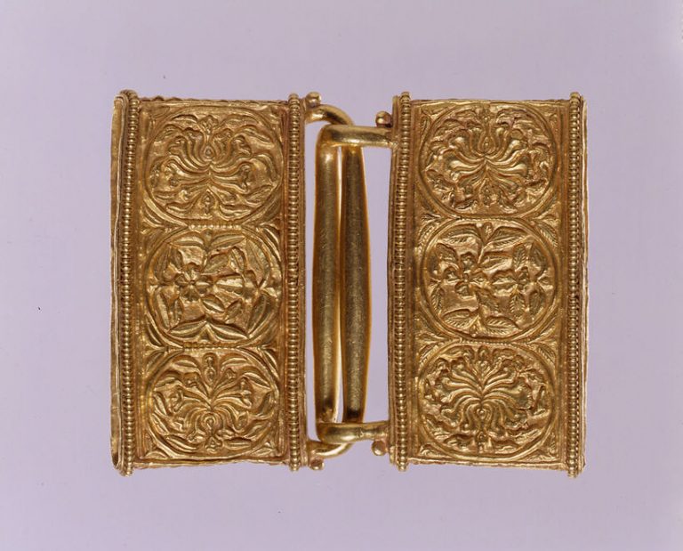 Two-Part Buckle with Inlaid Stones