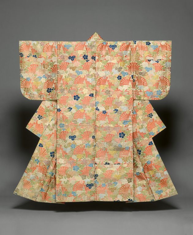 Noh Costume (Karaori) with Cypress Fans and Moonflower (YЕ«gao) Blossoms