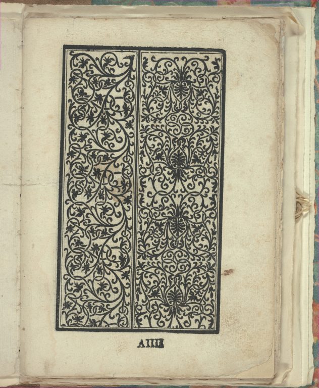 Opera Nova Universali intitulata Corona di racammi, page 4 (recto)
