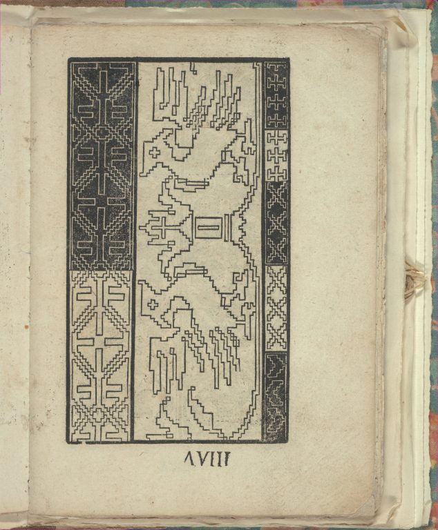 Opera Nova Universali intitulata Corona di racammi, page 8 (recto)