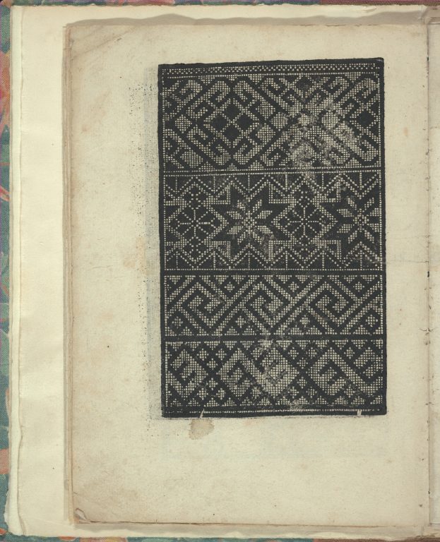 Opera Nova Universali intitulata Corona di racammi, page 13 (verso)