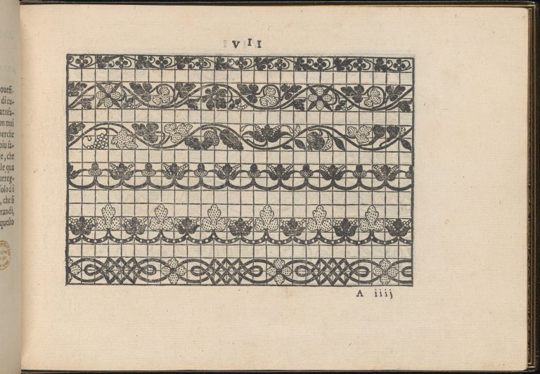 La Vera Perfettione del Disegno di varie sorti di recami, page 4 (recto)