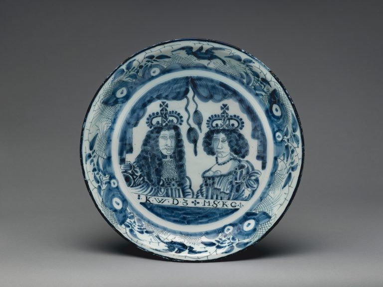 Charger with double portrait of William III and Mary II