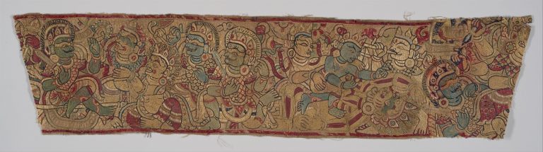 Textile Panel with Demonic Battle Scenes, Likely from the Devi Mahatmya