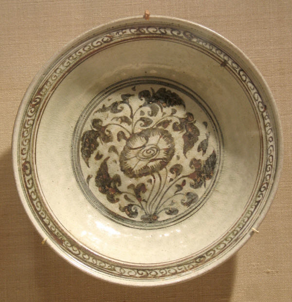 Dish with Peony Design