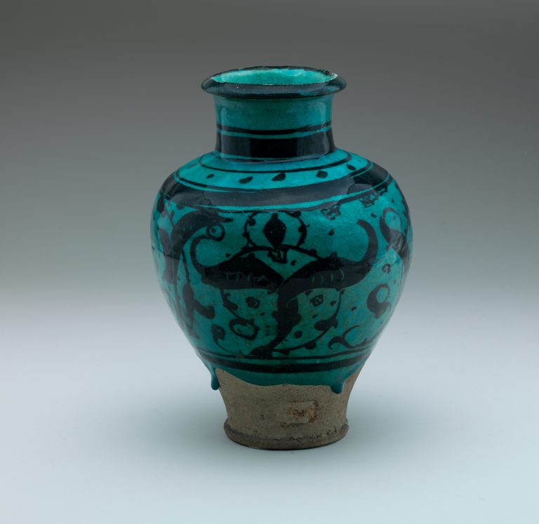 Pear-Shaped Jar with Stylized Vegetal Decoration