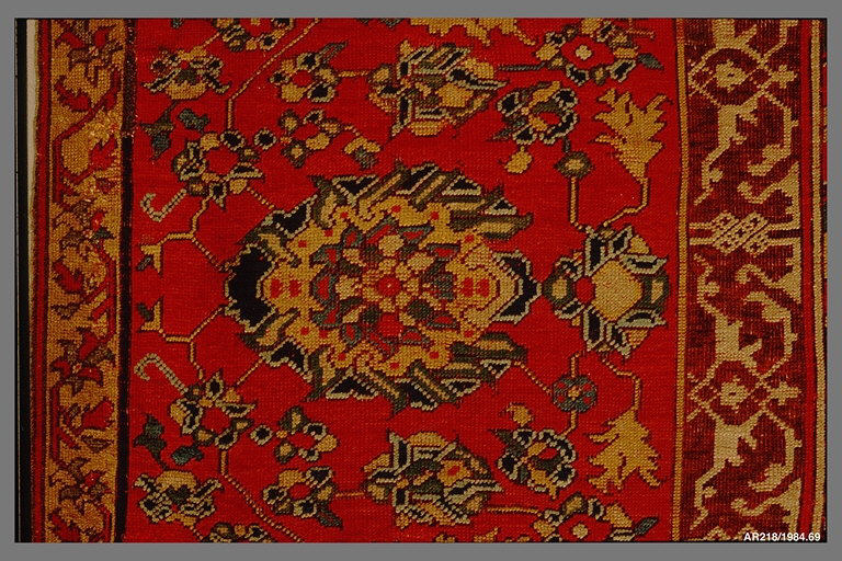 Ushak Medallion Carpet on White Ground