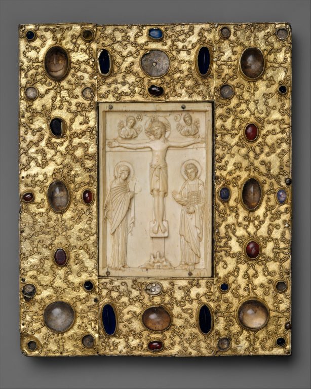 Book Cover (?) with Byzantine Icon of the Crucifixion